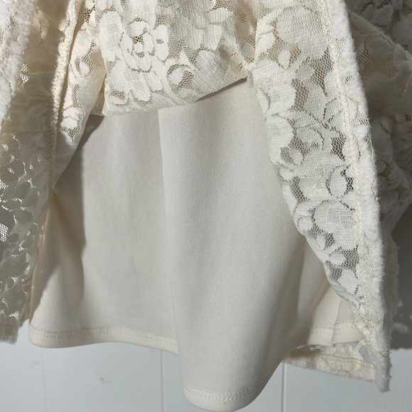 Wild Fable Ivory White Mini Dress Floral Lacy Overlay Long Sleeves Wedding Party - Picture 6 of 14